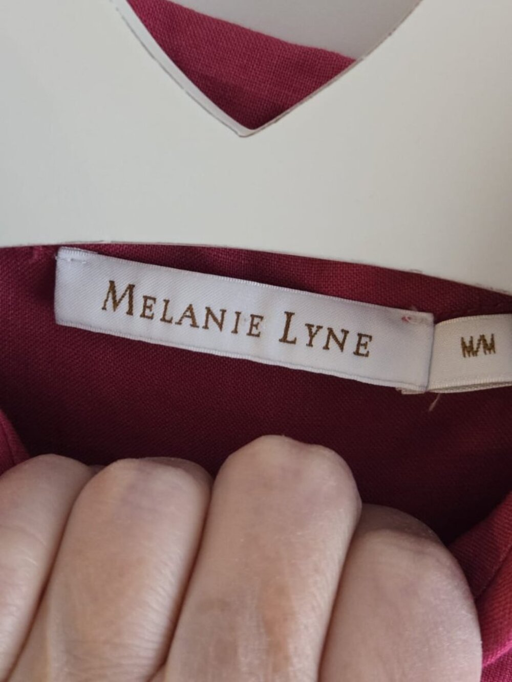 Melanie Lyne 100% Linen Raspberry Ruffle Sleeve Blouse Size M PTP20 - Picture 3 of 11